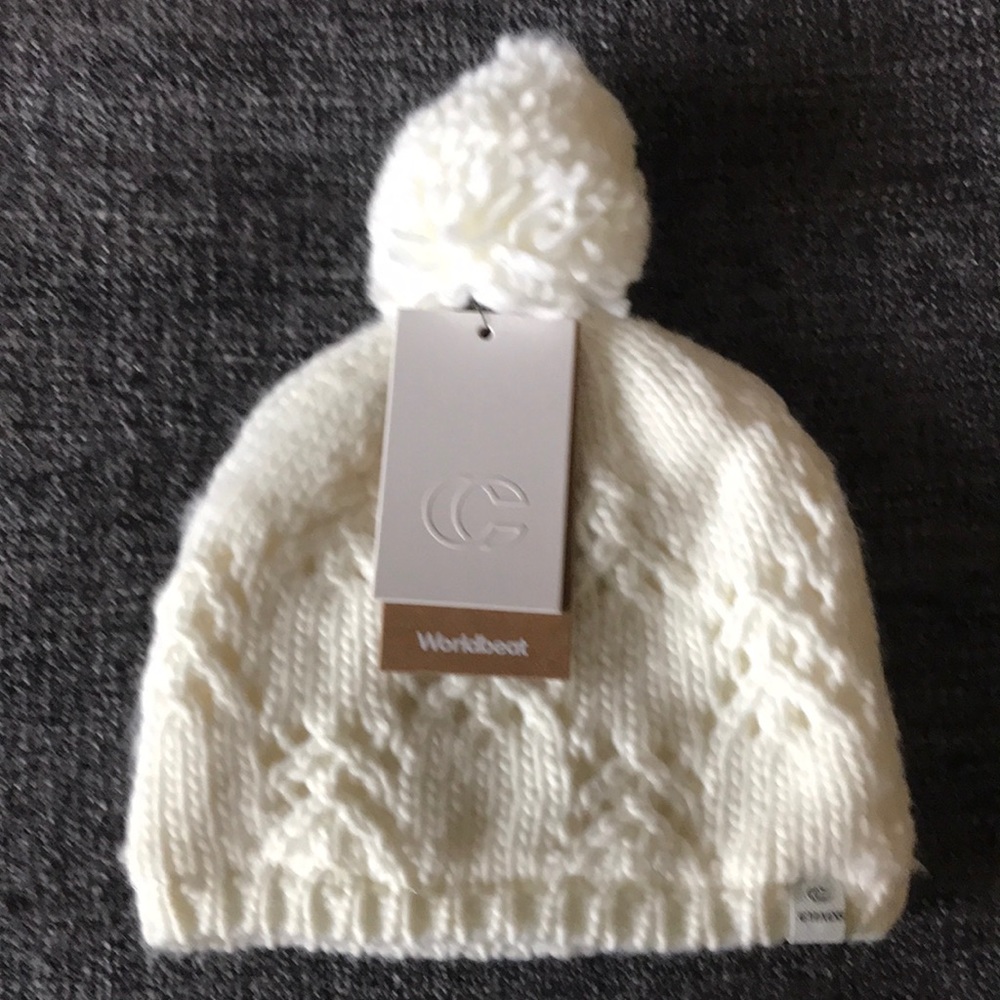 Warm knit hat with fleece
